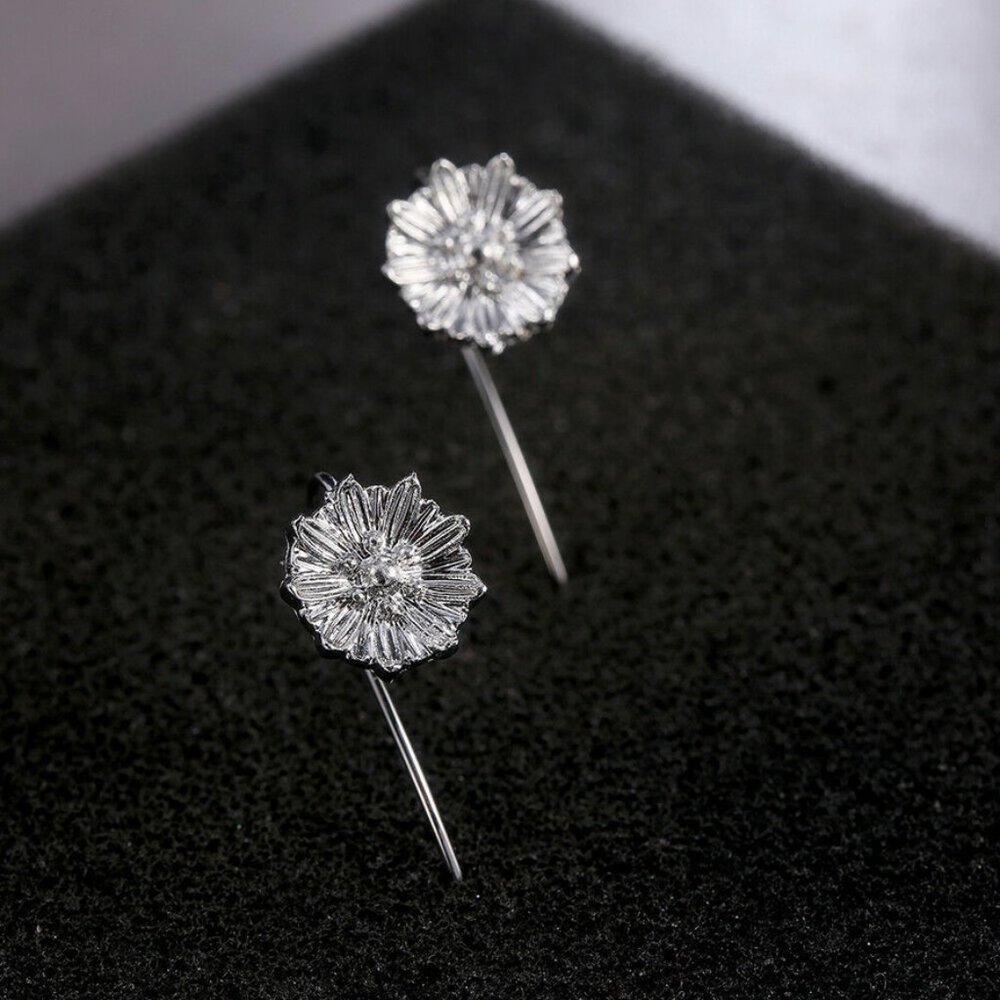 Fun Flower Earrings 925 Silver - Picture 2 of 5